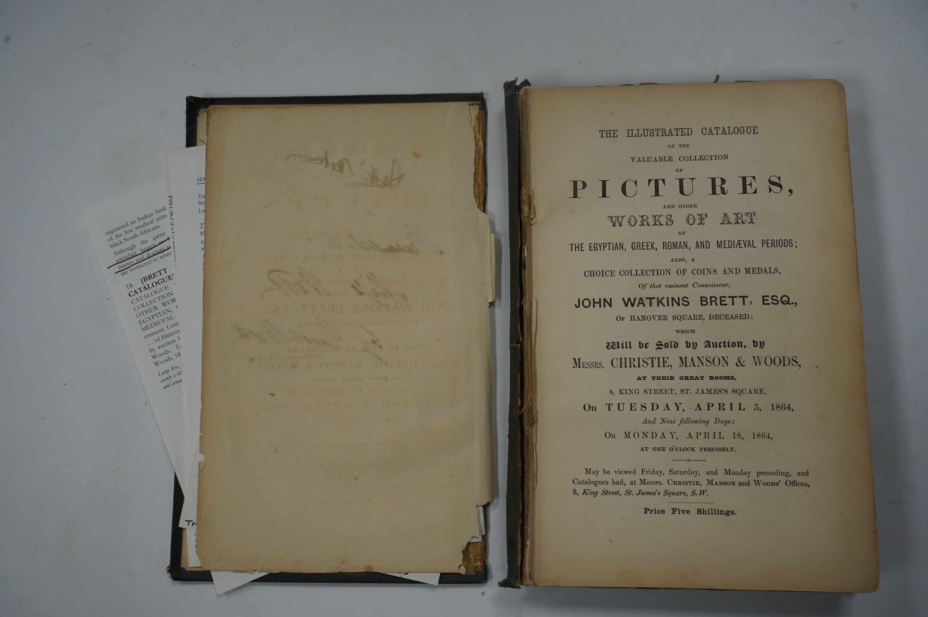 [Stephen Ayling/Early Photography] The illustrated catalogue of the valuable collection of pictures and other works of art of the Egyptian, Greek, Roman, and mediaeval periods : also, a choice collection of coins and med